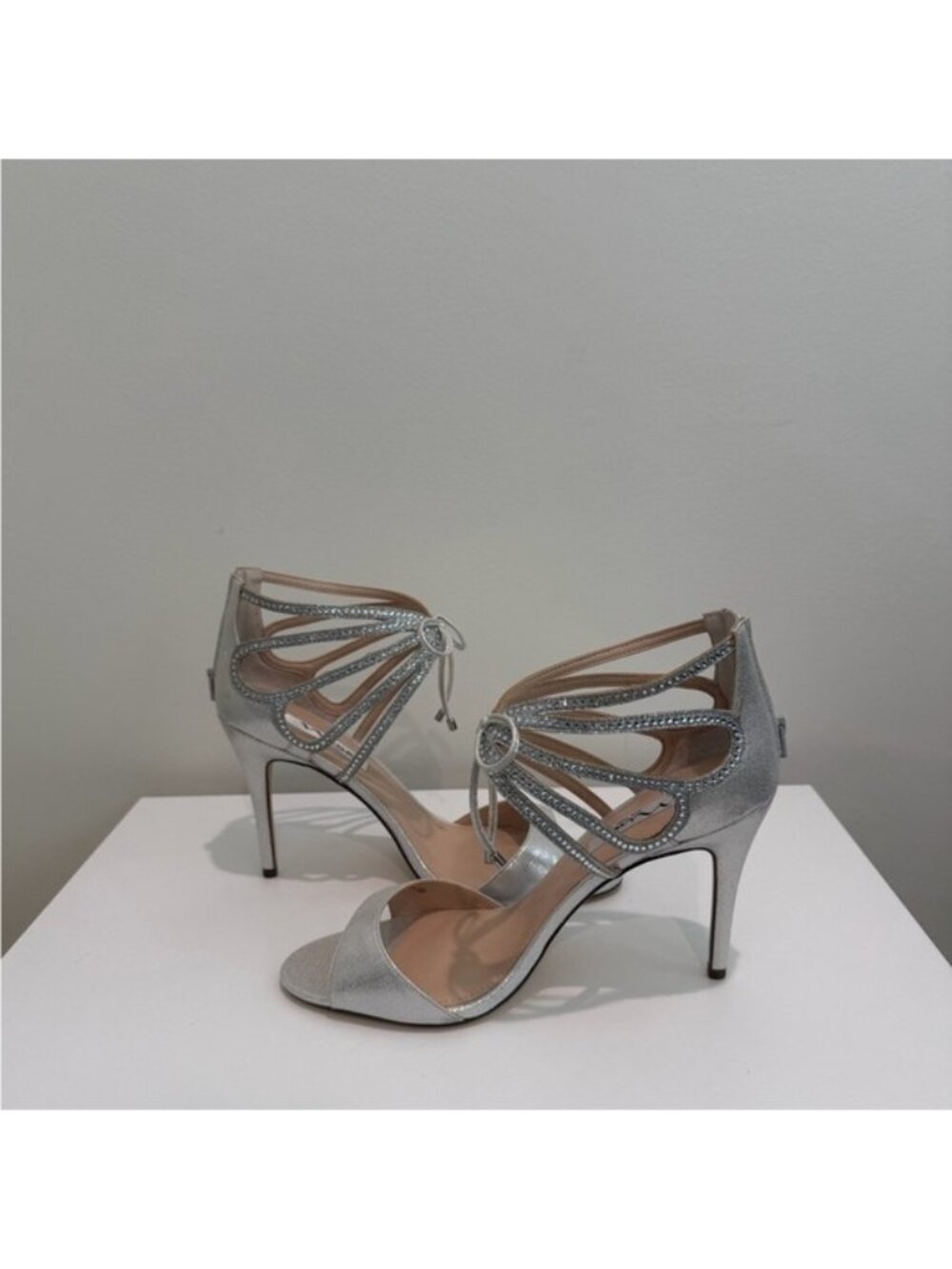 Nina Silver Strappy Heels- brand new in box